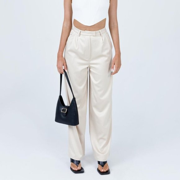 #21❤️ NWOT PRINCESS POLLY AMALIA PANTS IN BEIGE - Picture 5 of 7